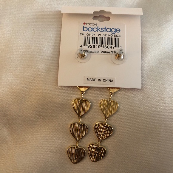 Juicy Couture Gold Tone Enamel Rainbow Stacked Juicy Hearts Drop Earrings NWT - Picture 8 of 11